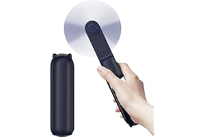 LETSCOL Portable Handheld Fan, Mini Pocket Hand Fan, Foldable Personal Desk Fan with Power Bank, USB Rechargeable Fan for Makeup Home Travel Outdoor (Blue)