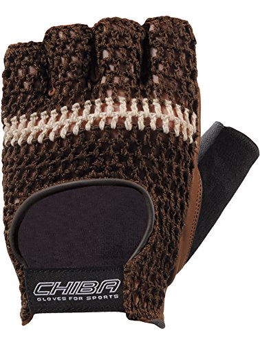 Chiba Handschuh Athletic - Guantes para Fitness, Color marrón, Talla L