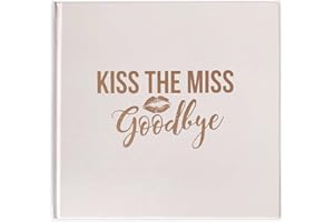 SASS PARTY & GIFTS Kiss The Miss Goodbye Guestbook, Rose Gold for Hen Party - Great Keepsake Gift For The Bride To Be