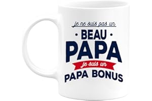 quotedazur - Mug Beau-Papa Papa Bonus - Humour Beau-Père Tasse Cafe Cadeau Rigolo Anniversaire Original Humoristique Pour Homme - Idée Cadeau Fêtes Des Pères Noël