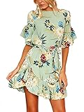 Saison: Perfekt für Frühling und Sommer, angenehm zu tragen. Dies Minikleid Damen wird somit zum perfekten Outfit für den entspannten Stadtbummel mit der besten Freundin oder dem ersten Date im angesagten Cafe.