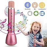 ♬【Erstaunlicher KTV Echo Effekt】karaoke mikrofon 5W Lautsprecher mit 18DB & hochwertiger Chipsatz & Erweiterter Stereoton, Lärm- / Windreduktionstechnologie & Einzigartige Lautsprecher-Hohlraumstruktur Um einen klaren Klang zu liefern Mehr atemberaubender KTV Live-Sound, Klareren musikrhythmus Mit Echo-Nachhall