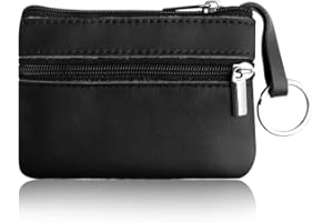 ‎PLABBDPL PLABBDPL Echt Leder Auto-Schlüssel Herren Schlüsseletui, Damen Keyring Kartenfach Geldfach,Hochwertig Design Schlüsselanhänger Mäppchen, 1 Pcs, Schwarz