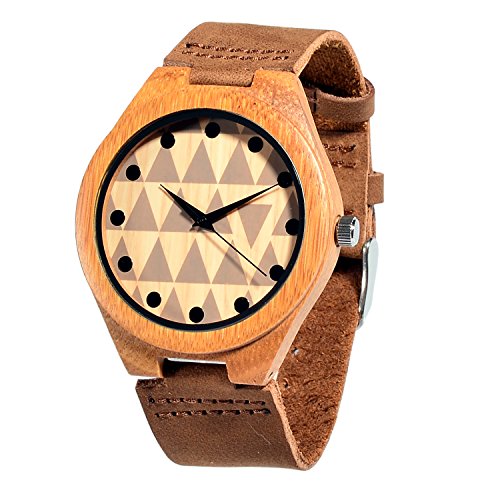 Affute Wood Watch Genuine Leather Band Bamboo Wrist watches for Women Men Affute Wood Watch Genuine Leather Band Bamboo Wrist watches for Women Men