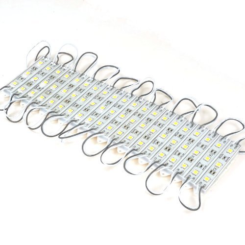 SODIAL(R) 20Stk. 5050 SMD 3-LED Modul weiss wasserdicht Module 12V - 2
