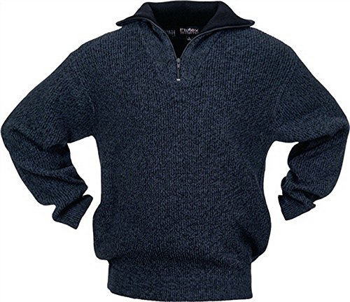 Preisvergleich Produktbild Pullover Troyer Gr.L schwarz / blau-meliert 100% Polyester