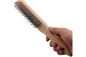 FAYAZ Set of 2, Wire Brush For Paint Remover , Wire Brush For Rust Removal, Scale Remover Scraper With Wooden Handles Heavy Duty 4 Row Steel Brush , Scratch Wire Brush for Cleaning Paint Scrapper