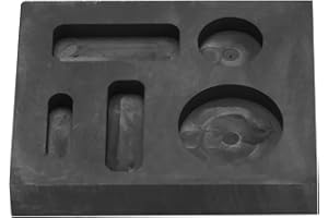 iFutniew Molde de grafito 5 en 1 para lingotes de fundición de monedas, barra de chatarra de refinación para fundición de metal (1 unidad)