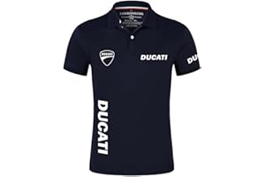 GHDUI T-Shirt da Uomo Estiva da Polo per Polo da Ciclismo con Stampa Ducati T-Shirt da Polo da Golf da Moto Manica Corta da Moto-Navy Blue||4XL