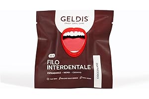 GELDIS Filo Interdentale Espandibile Cerato Nero, 30m - Rimuove Placca, Tartaro e Residui di Cibo, Protezione Completa, Gengive Sane, 100% Vegan