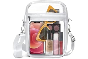 YingStar Women Clear Crossbody Bag Small Transparent Shoulder Bag See Through Stadium Approved Bag Waterproof Sling Side Bag Clear Concert Travel Festival Sports Events Bag Unisex Cross Body Handbags