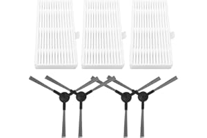 DONKIVVY Kit de 7 filtros de cepillo lateral para robot aspirador Cecotec Conga 999 X-Treme, 3 cepillos laterales, 4 filtros