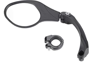 Samfox Vélo Rétroviseur Intérieur - Vélo Guidon Arrière Examen Vue Arrière 360 ​​Mirror Rotation pour Mountain Bikes Route (côté Gauche)