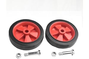 QOXEZY Ruote di ricambio per compressori d'aria, in plastica, ammortizzanti, antiscivolo, confezione da 2, colore: rosso, 12, 7 cm, Piccola