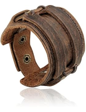 Merdia Herren Armband Leder Mit Punk Vintage Style 30g Kaffee