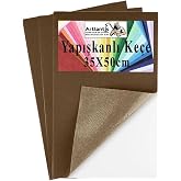 Kahverengi Yapışkanlı Ke&ccedil;e 35x50 cm 3 Adet 2.0 mm Kendinden Yapışkanlı Renkli Hobi Ke&ccedil;esi Elişi Ke&ccedil;e Kumaşı Anasınıfı
