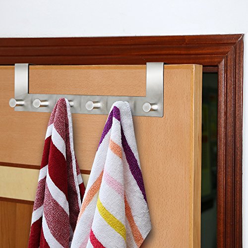 Yahee Türgarderobe Türhakenleiste Garderobenleiste Kleiderhaken Handtuchhaken mit 6 Haken 39cm x11cm x 5cm - 4