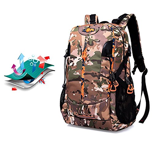 KaKa Rucksack Trekkingrucks  cke Herren Schultertasche Reiserucksack 40L f  r Trekking Reisen Wandern Camouflage