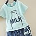 Pandaren® summer cotton shortsleeve shorts set pants sports clothing set for baby boy girl infant toddler (Milk Bottle) (18-24 months)