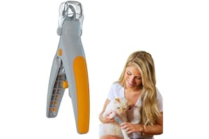 SUUKEE The Illuminated Pet Nail Clipper,Pet Nail Scissors peticare pet recortador de uñas con luz LED&Espejo de aumento 5X Tijeras de uñas de seguridad para perros Gatos