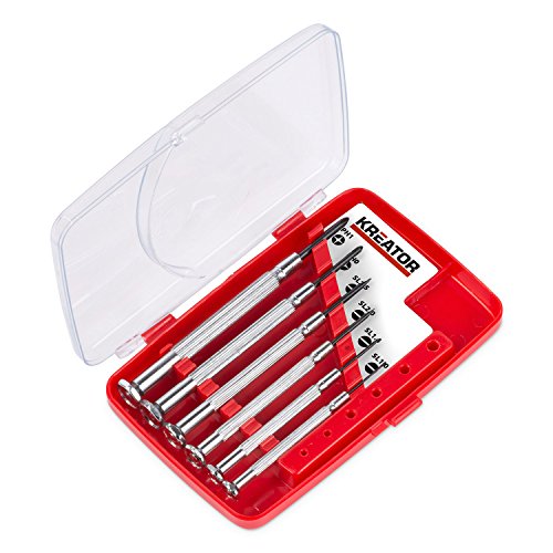 Präzisions-Schraubendreher-Set Feinmechanikwerkzeug Uhrmacherset Chrome-Vanadium-Stahl 6 Stück Präzisions-Schraubendreher Chrome Vanadium, 6 Stück, Schlitz / Kreuz in Kunststoffbox - 5