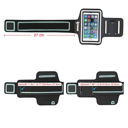 IPOW Black iPhone 5/5s/5c iPod Touch 5 Sport Armband Belt Strap Band Sleeve Case Cover Pouch + Key Holder for Running Jogging Gym Cycling Workout