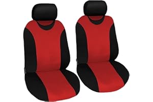 Susy Shop Coprisedili coppia anteriore universali in poliestere adattabili a tutte le auto con sedili standard - modello R1 (Rosso)