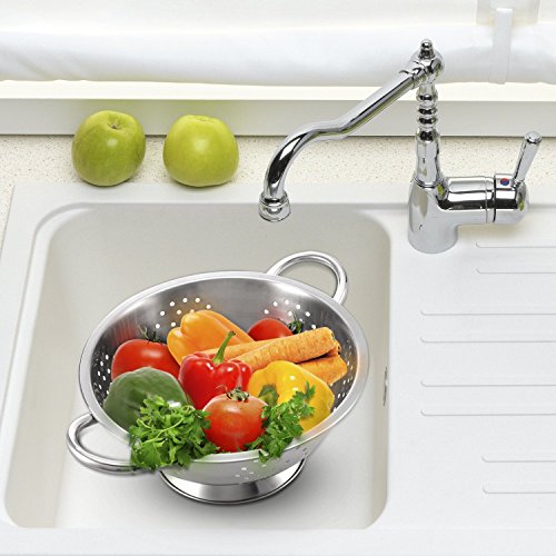 Arga – Seiher Küche mit Fuß – Edelstahl – Ø 28 cm - 6