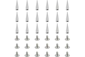 CEEYSEE 100 Pezzi Borchie a Cono Rivetti Punk 7 x 20mm Rivet con Vite per Borse, Scarpe,Abbigliamento,Fai da Te Decorazioni (Argento 7 x 20mm)