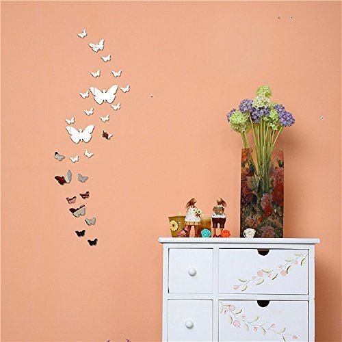 Gearmax® 30 Stk. 3D Schmetterling Wandtattoos Spiegel Style abnehmbar Aufkleber Art Wandbild Wand Aufkleber Haus Dekor - 4