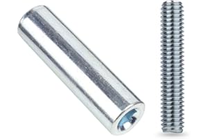 Spare Hardware Parts Zestaw 4 ram łóżka, długie tuleje do nakrętek i pręt gwintowany (zamiennik części Ikea #106986 + 100013)