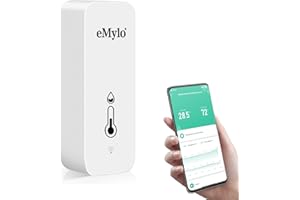 CHATTHEN eMylo Termometro Igrometro Ambiente WiFi Interno, Tuya Digitale Sensore Temperatura con App Intelligente Registrazione Dati, Termometro Casa Misuratore Umidità Ambiente (1 Pack)