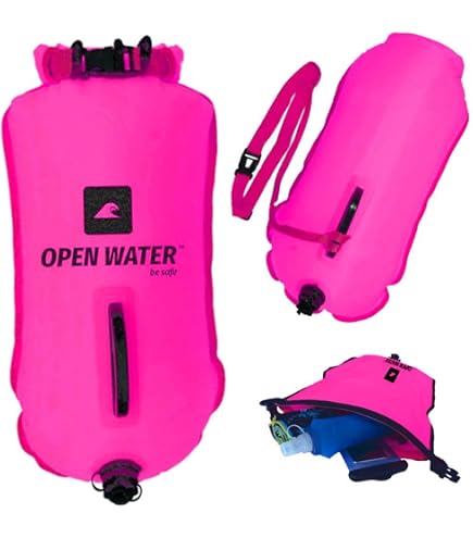 Boa Da Nuoto Sola 28L Doppia Camera, Borsa A Traino Gonfiabile Per Acque Libere, Colore Arancione