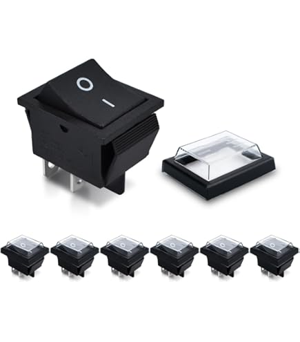 Produktbild von 5x KCD4 Wippschalter - 250V 16A, Rot/grün Beleuchtet, 6-Pin