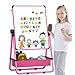 Produktbild Kids Art Staffelei doppelseitiges Staffelei für Kinder Whiteboard & Tafel mit verstellbaren Ständer & Drehen 360 Grad & Bonus Magnetische Buchstaben und Zahlen (pink)