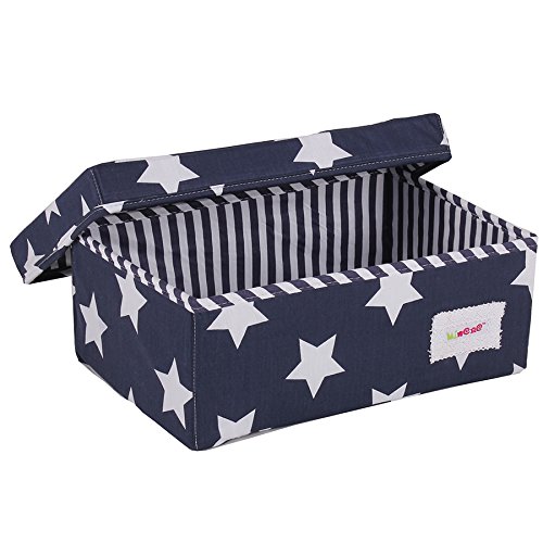 Minene Small Storage Box with Stars (Blue/ White)