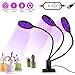 Produktbild LIFU Led Pflanzenlampe Vollspektrum 45W 234LEDs Grow Light mit 3 automatisch Timer (4H/8H/12H),5 Helligkeitsstufen,9 Lichtmodi verstellbar Dreiköpfe Pflanzenlicht IP66 Wasserdicht USB 5V 2A