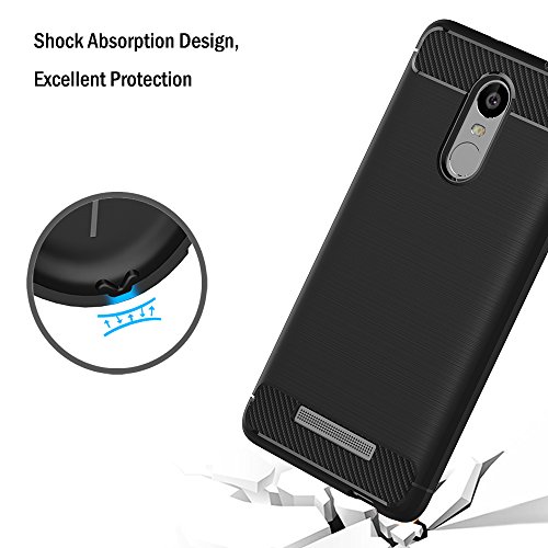 Funda Xiaomi Redmi Note 3 Pro  AICEK Negro Silicona Fundas para Redmi Note 3 Pro Carcasa Xiaomi Redmi Note 3 Fibra de Carbono Funda Case  5 5 Pulgadas 