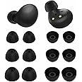 6 Pairs Silicone Galaxy Buds 2 Ear Tips Earbuds, S/M/L 3 Size Soft Rubber Flexible Eartips Buds Wing Tips Fit in Case Compatible with Samsung Galaxy Buds 2 / Galaxy Buds Plus - Black