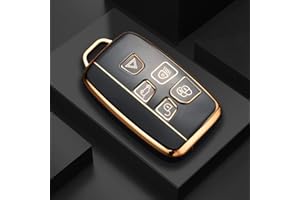 ontto Etui na kluczyki samochodowe z breloczkiem do kluczy pasuje do Land Rover Discovery Defender LR2 LR4 Range Rover Evoque Velar Jaguar XE XF XJ etui na pilot Cover TPU etui na klucze