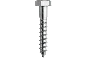 DOJA Barcelona | Tirafondos Cabeza Hexagonal | Tirafondos para Madera | 8 x 50 | Acero Galvanizado | PACK 50 | Tornillos para Madera | Amplio Uso: Construcción, Carpintería, Diseño de Interiores