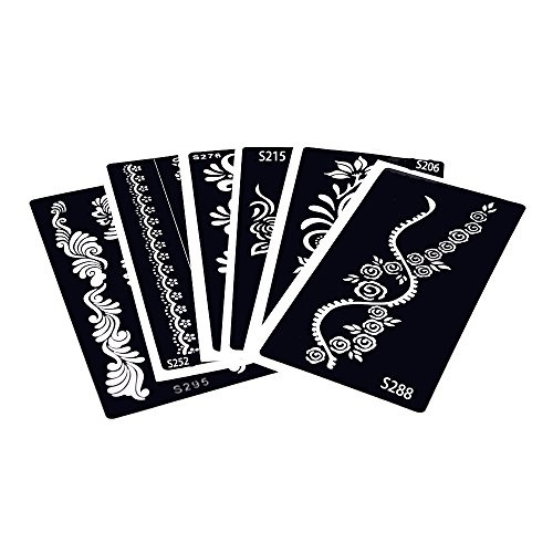 6 Sheets Wrist Body Art Henna Tattoo Stencil Flower Pattern Bracelet Design Women Makeup Party Gift