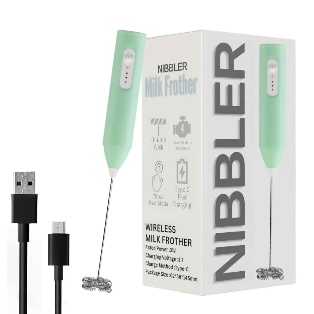 Nibbler Home Rechargeable Milk Frother & Coffee Whisker with Dual Spring Technology | 1 Year Replacement Warranty | Easy Stor