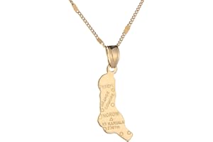 BR GOLD JEWELRY Pendentif carte Moroni de la République fédérale et islamique des Comores pour femme Doré, Laiton