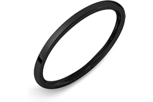 Soul-Cats® Klassische Ring aus Edelstahl für Damen und Herren, schwarz, hochglanzpoliert