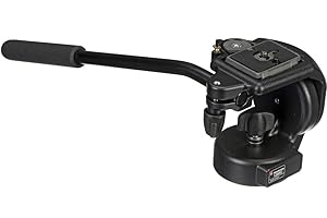 Manfrotto 128RC Micro Fluid - Rótula para trípode (Plato de cambio rápido con tornillo de 1/4"), negro