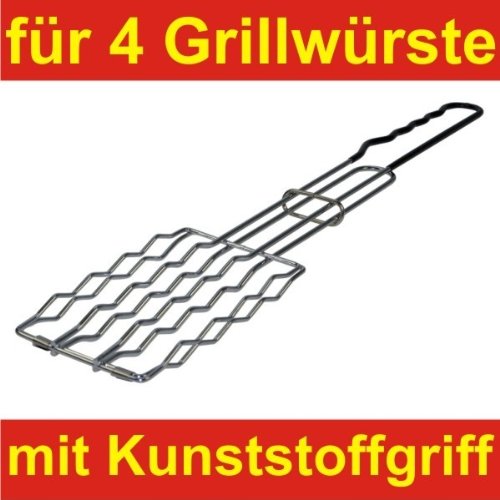 Grill Wursthalter Wurstwender BBQ 4Würste Bratwurst