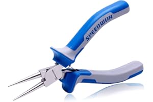 SPEEDWOX 5" Runde Nase Zange - Micro Draht Looping Zange Mit Mini Ultra Verjüngte Kiefer - Funktional Mit Feder - Feine Handwerk Schmuck Herstellung Handwerkzeuge