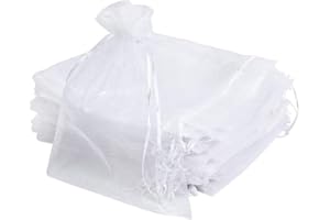 MU MIANHUA 50Pcs Sheer Organza Bag with Satin Drawstring Candy Pouches Jewelry Pouch Wedding Party Favor Gift 30 x 40 cm