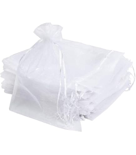 Sacchetti Organza 25x35cm - 30 Pezzi Bianchi Con Cordino, Per Regali E Matrimoni - Foto 11